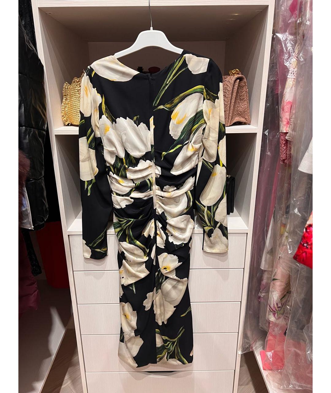 DOLCE&GABBANA Мульти шелковое повседневное платье, фото 2