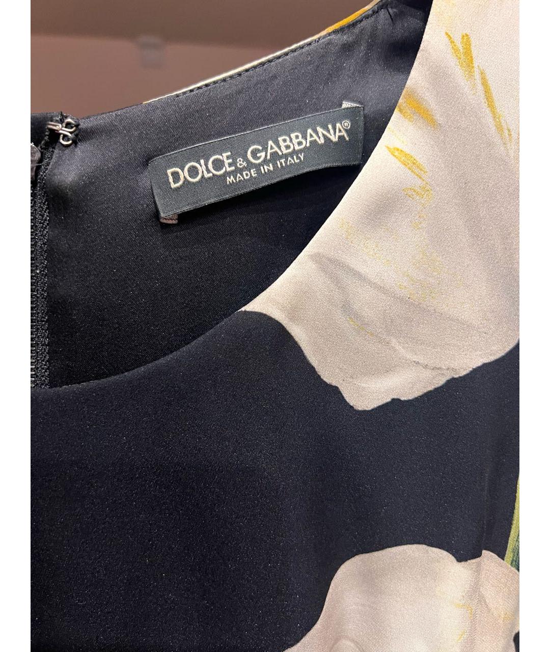 DOLCE&GABBANA Мульти шелковое повседневное платье, фото 5