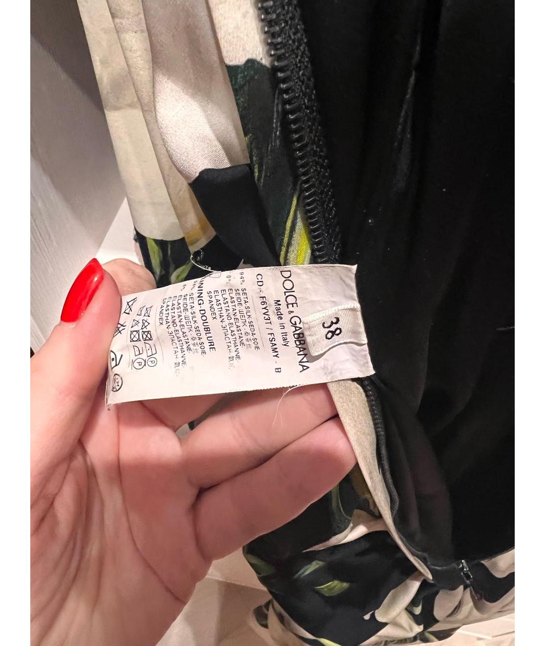 DOLCE&GABBANA Мульти шелковое повседневное платье, фото 3