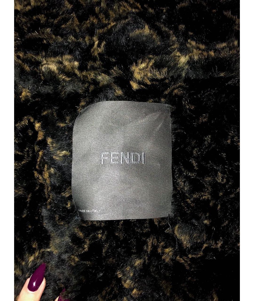 FENDI Коричневая меховая шуба, фото 3