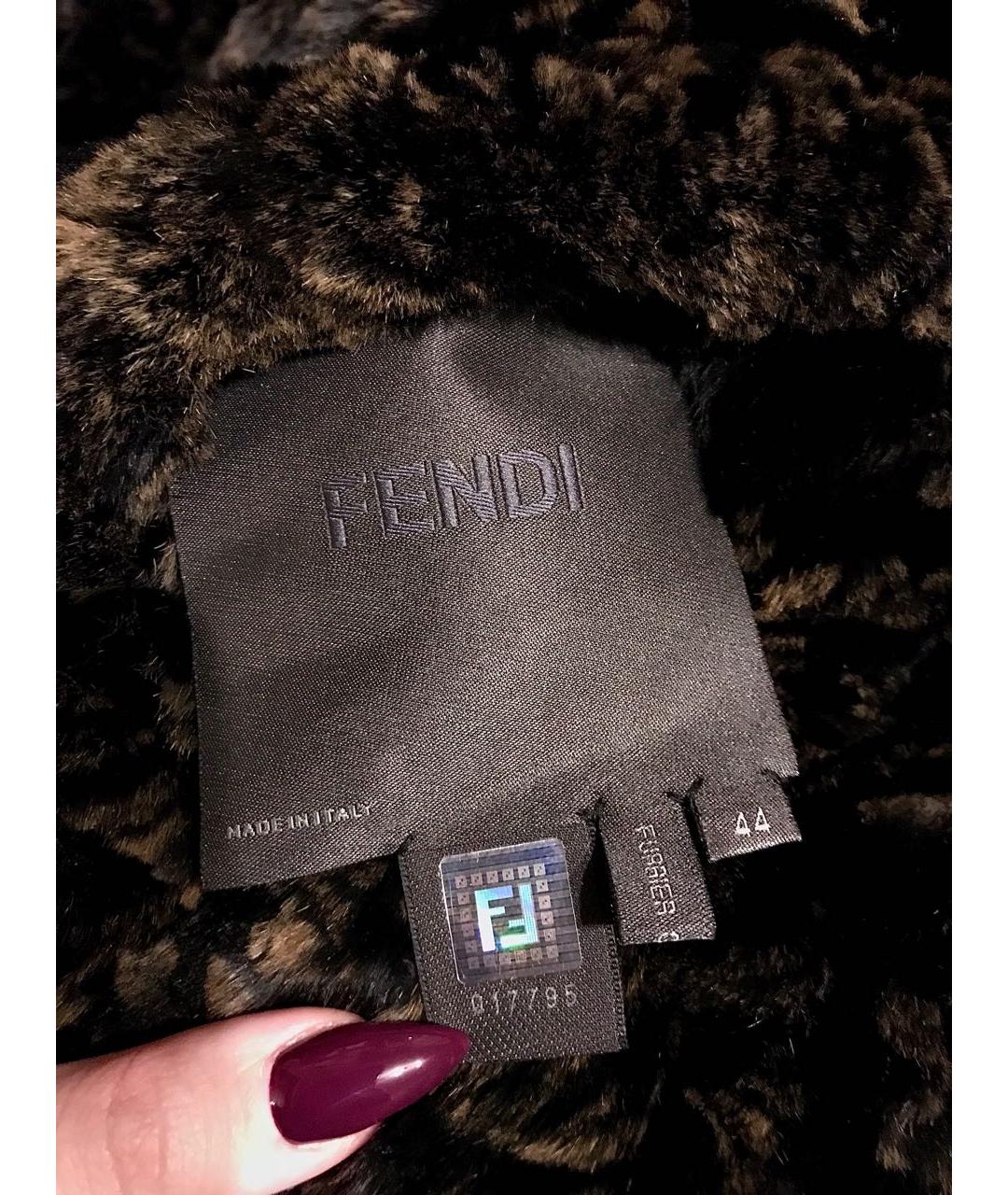 FENDI Коричневая меховая шуба, фото 5