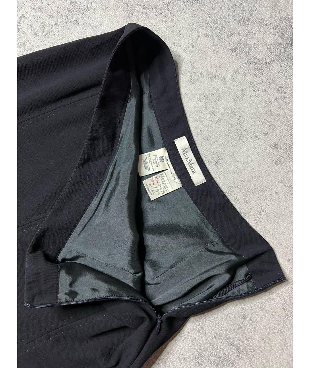 MAX MARA Черная шерстяная юбка миди, фото 4