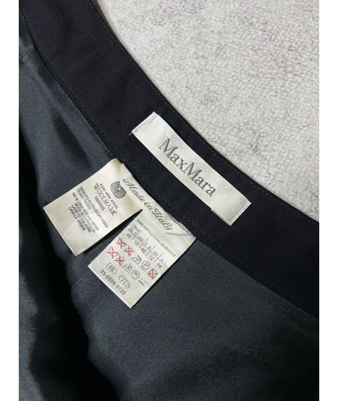 MAX MARA Черная шерстяная юбка миди, фото 5