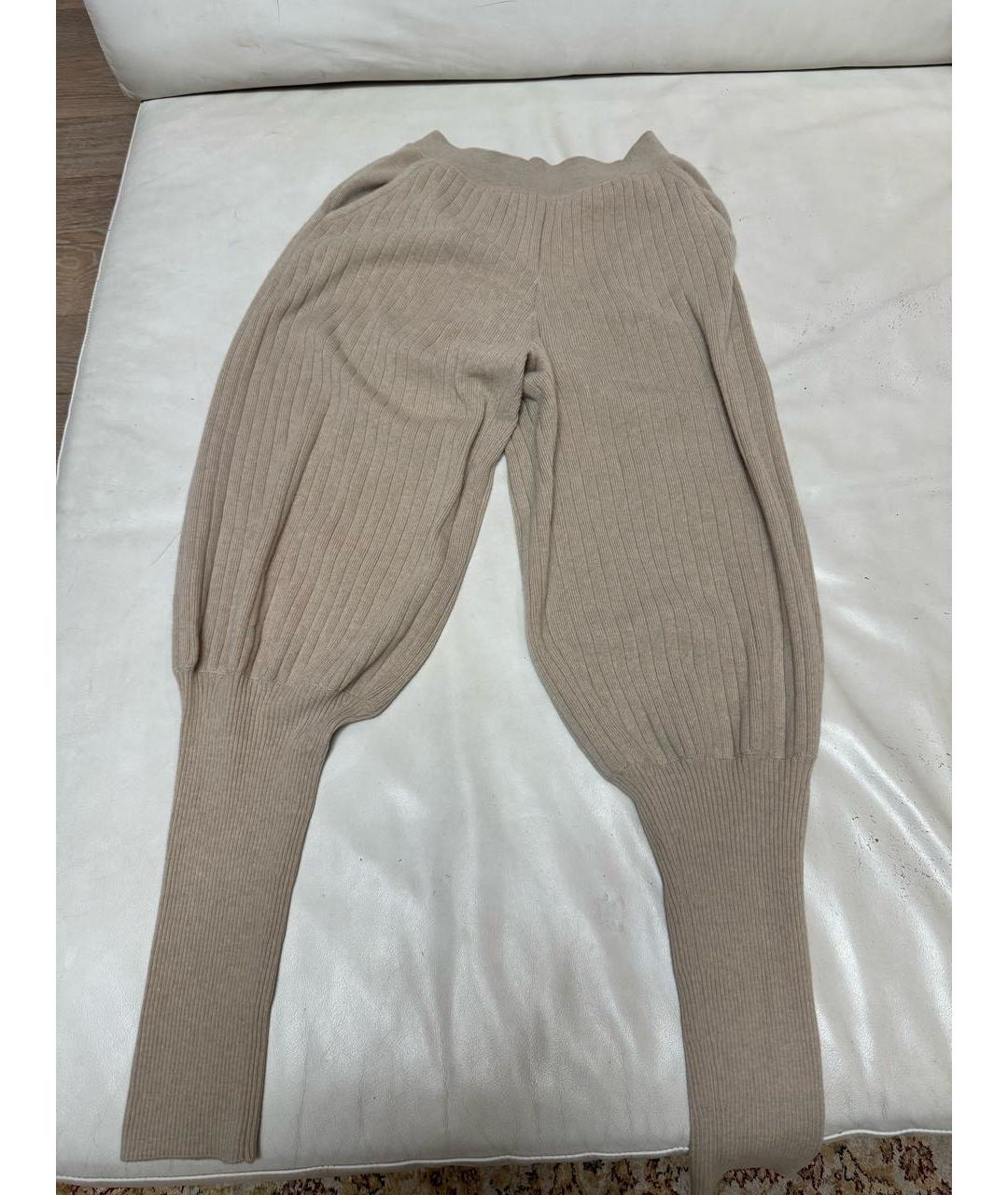 LORO PIANA Бежевые кашемировые брюки узкие, фото 2
