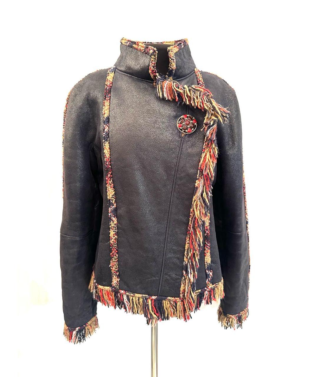 CHANEL Коричневая кожаная дубленка, фото 1