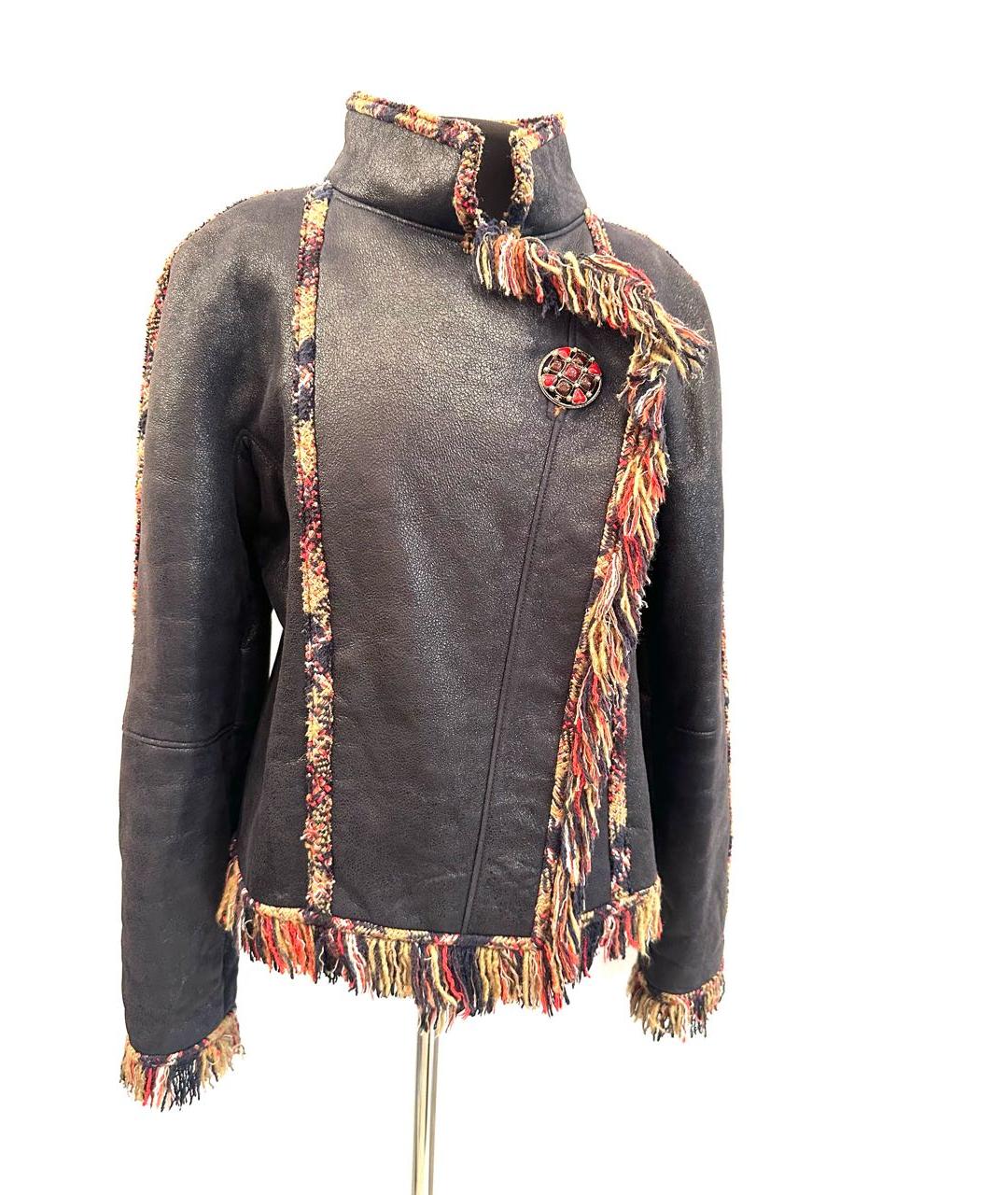 CHANEL Коричневая кожаная дубленка, фото 7