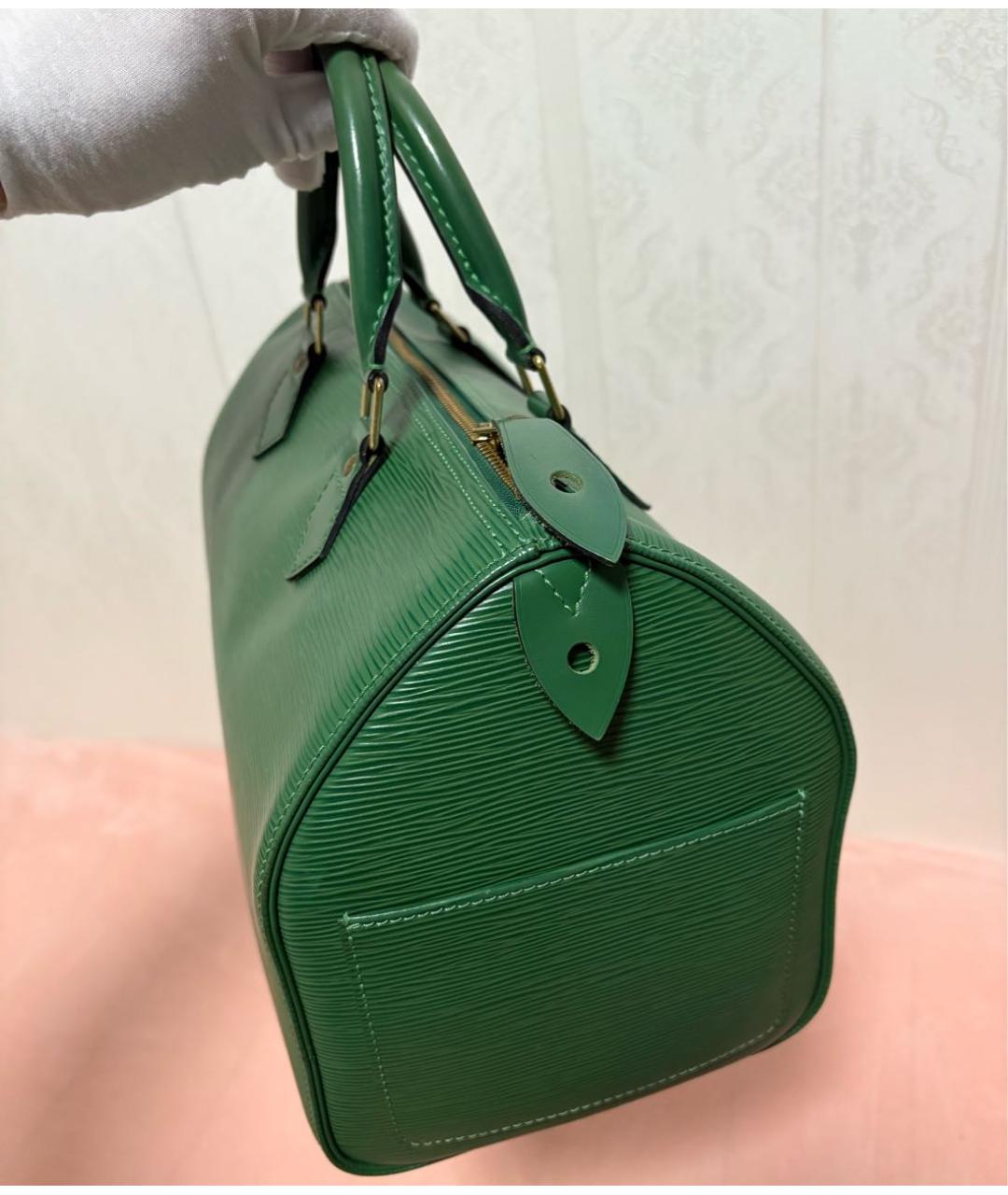 LOUIS VUITTON Зеленая кожаная сумка с короткими ручками, фото 4