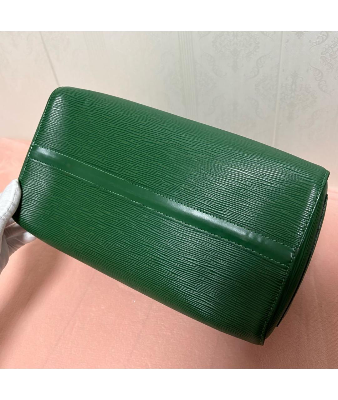 LOUIS VUITTON Зеленая кожаная сумка с короткими ручками, фото 7