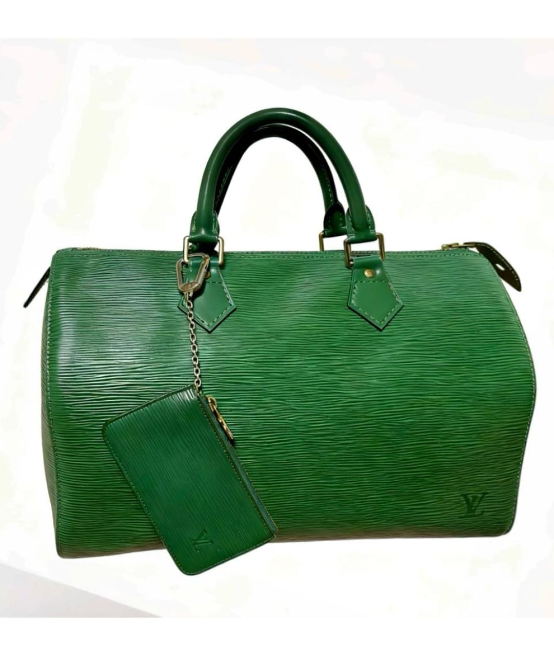 LOUIS VUITTON Зеленая кожаная сумка с короткими ручками, фото 9