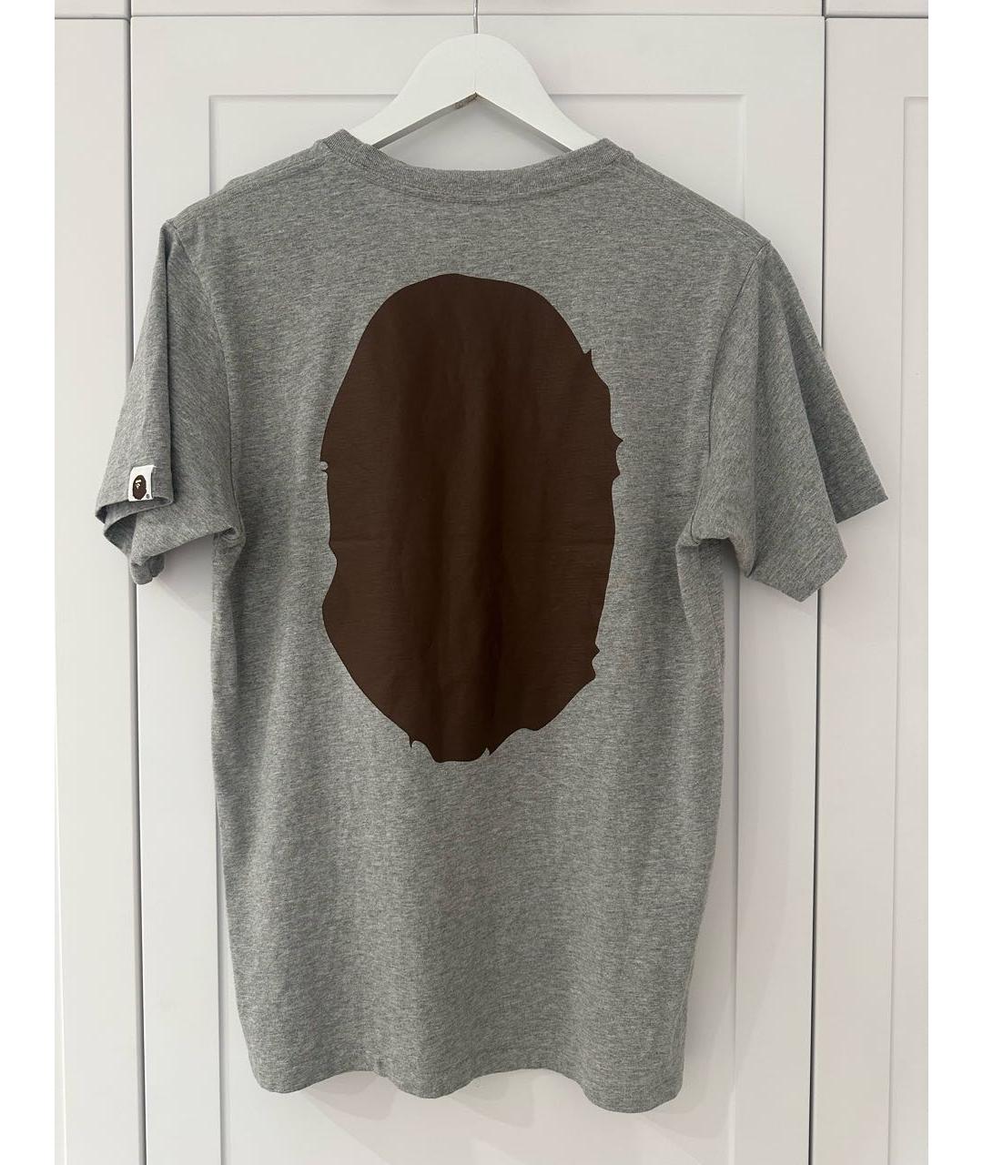 A BATHING APE Серая хлопковая футболка, фото 2