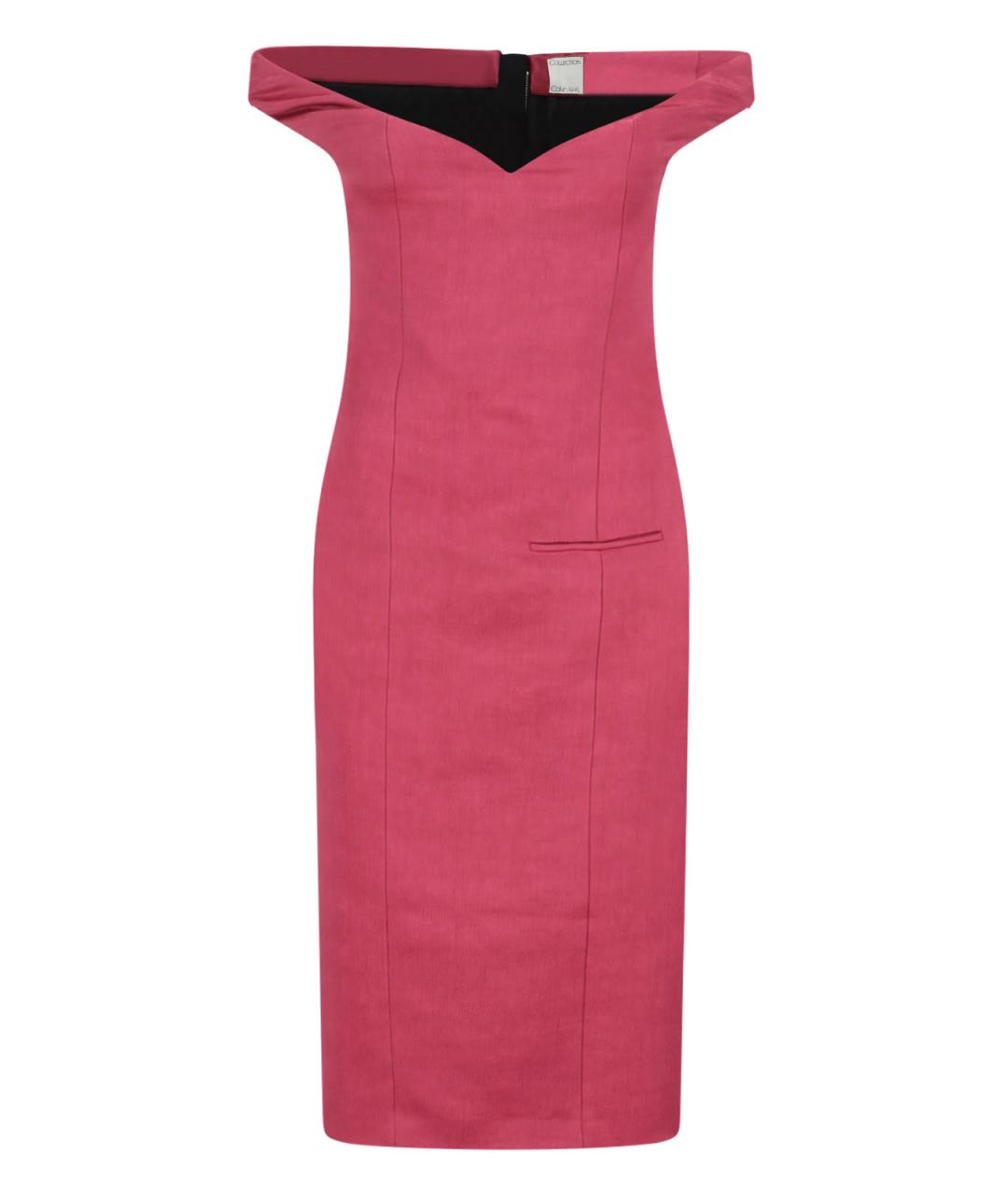 CALVIN KLEIN Розовое шерстяное вечернее платье, фото 1