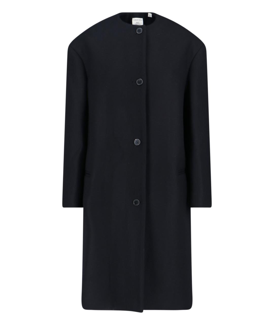CALVIN KLEIN Черное шерстяное пальто, фото 1