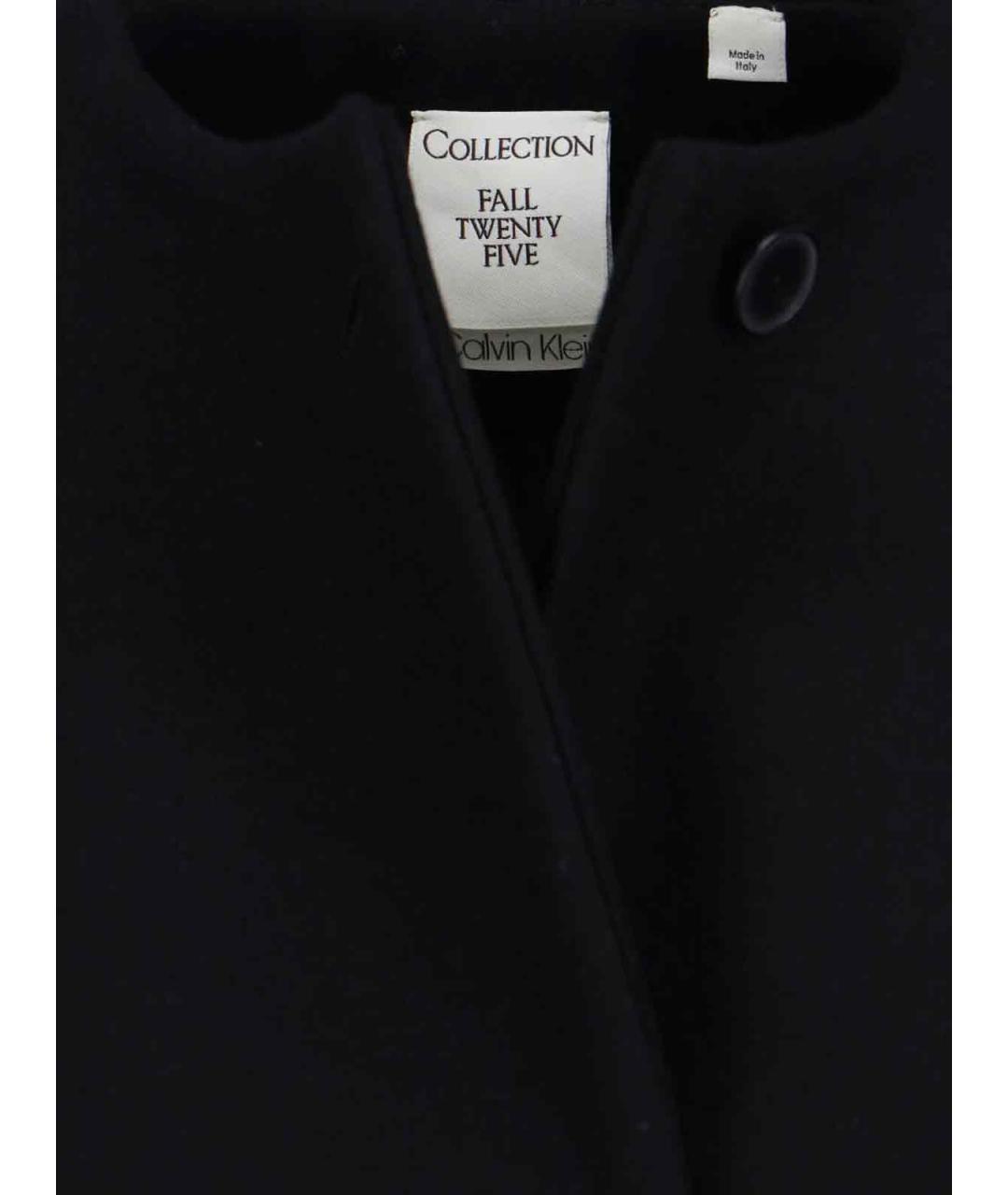 CALVIN KLEIN Черное шерстяное пальто, фото 3