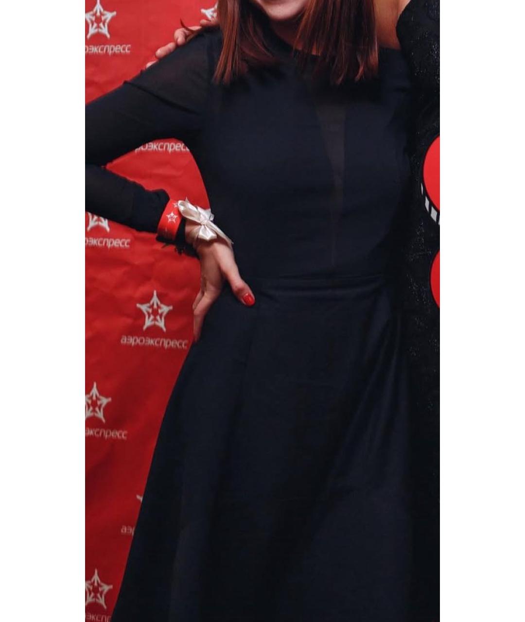 COS Темно-синее хлопковое коктейльное платье, фото 4