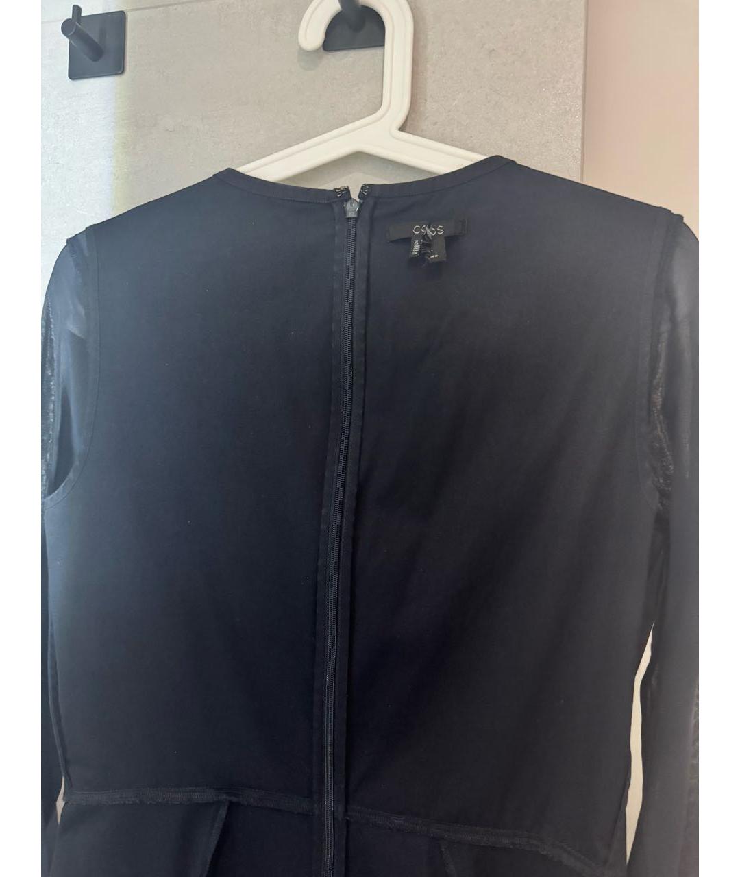 COS Темно-синее хлопковое коктейльное платье, фото 3