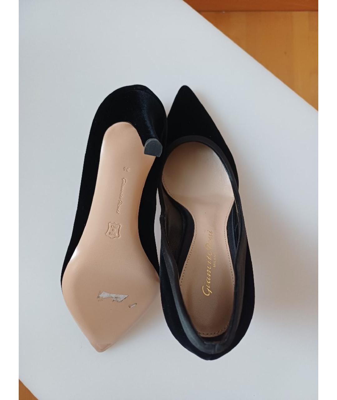 GIANVITO ROSSI Черные бархатные туфли, фото 9