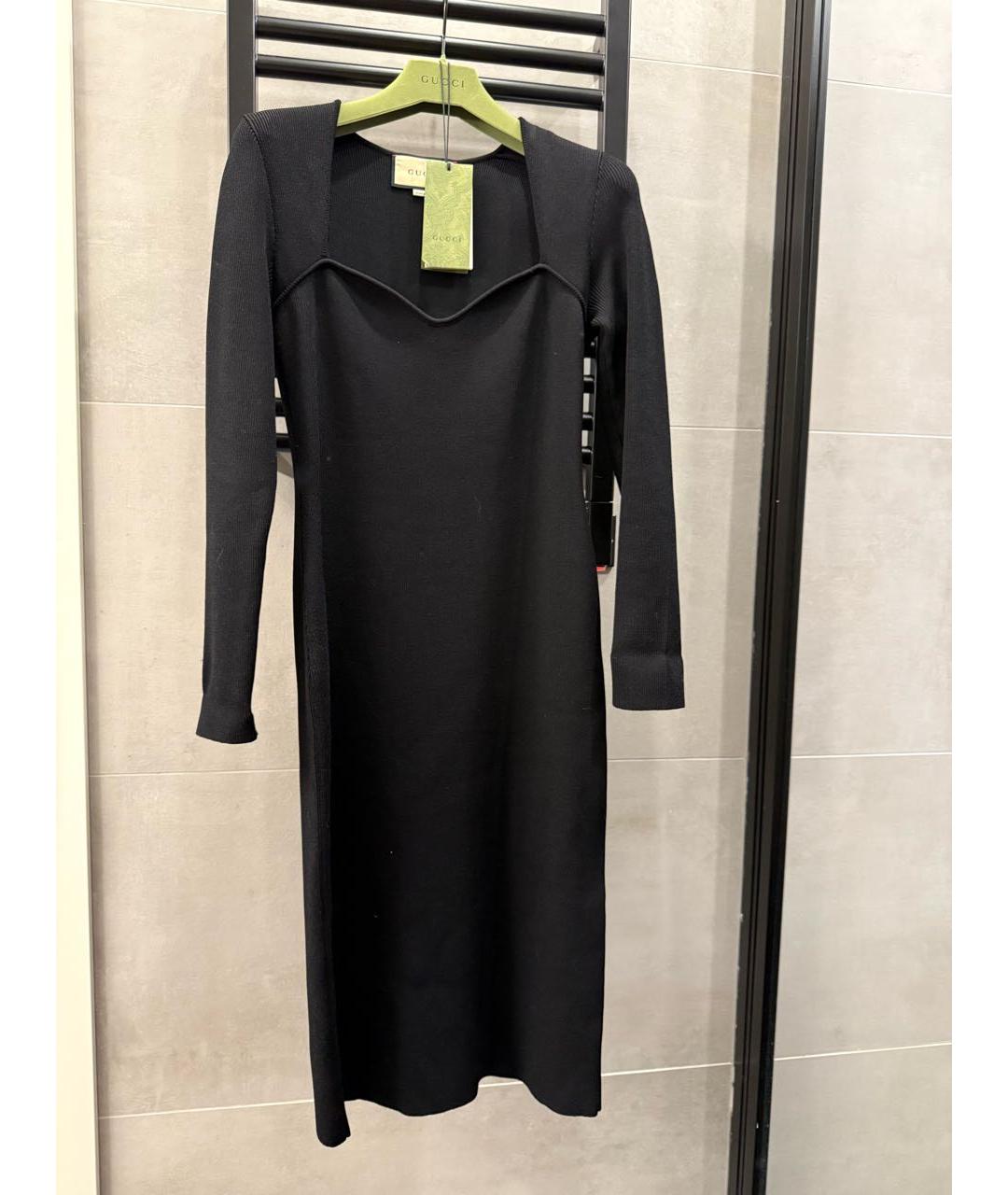 GUCCI Черное вискозное вечернее платье, фото 7