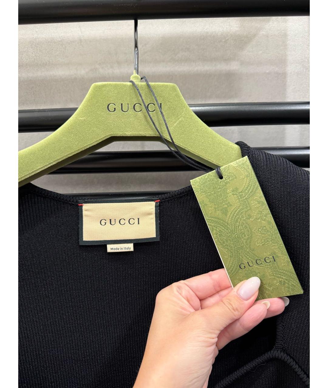 GUCCI Черное вискозное вечернее платье, фото 3