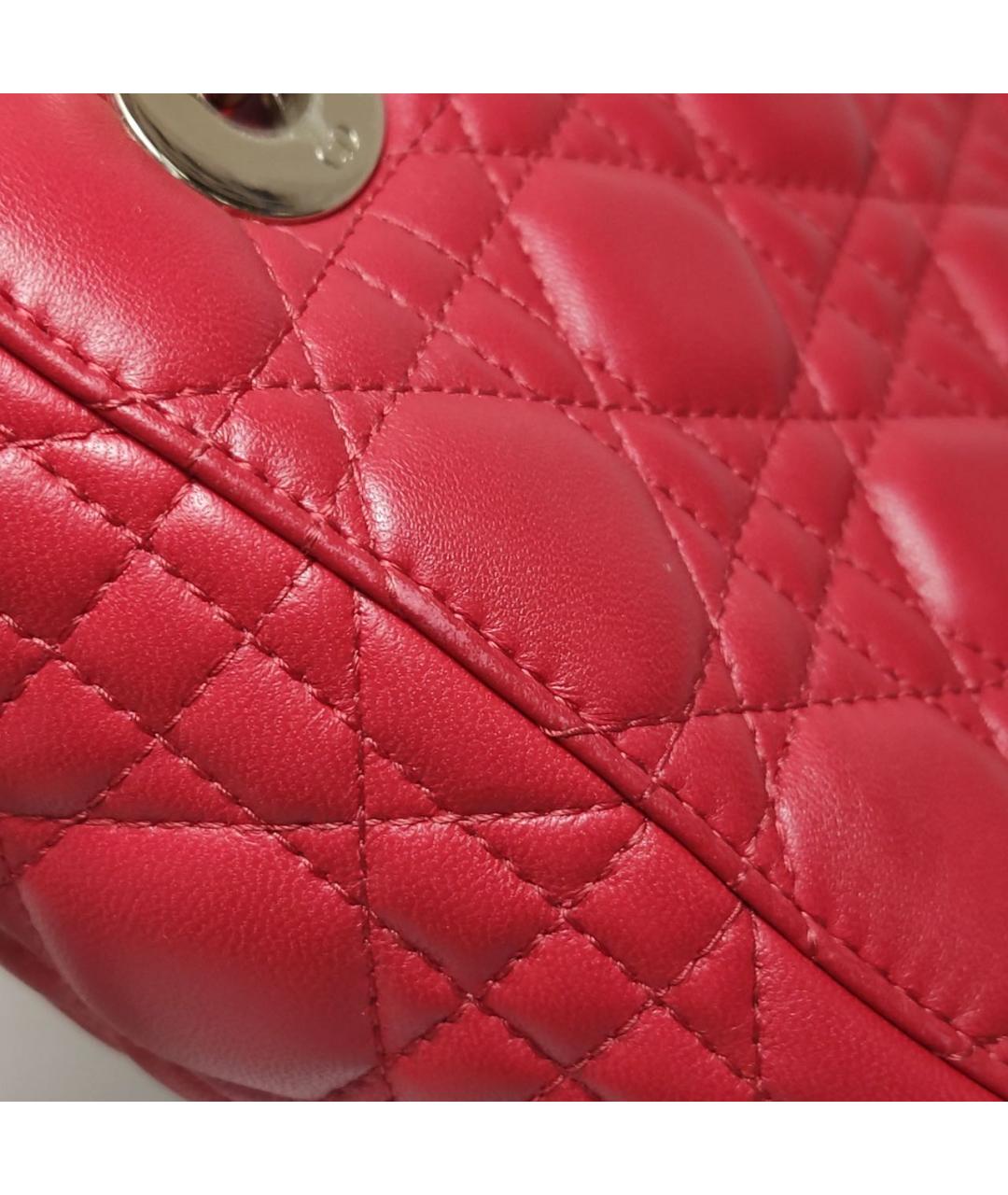 CHRISTIAN DIOR Красная кожаная сумка с короткими ручками, фото 8
