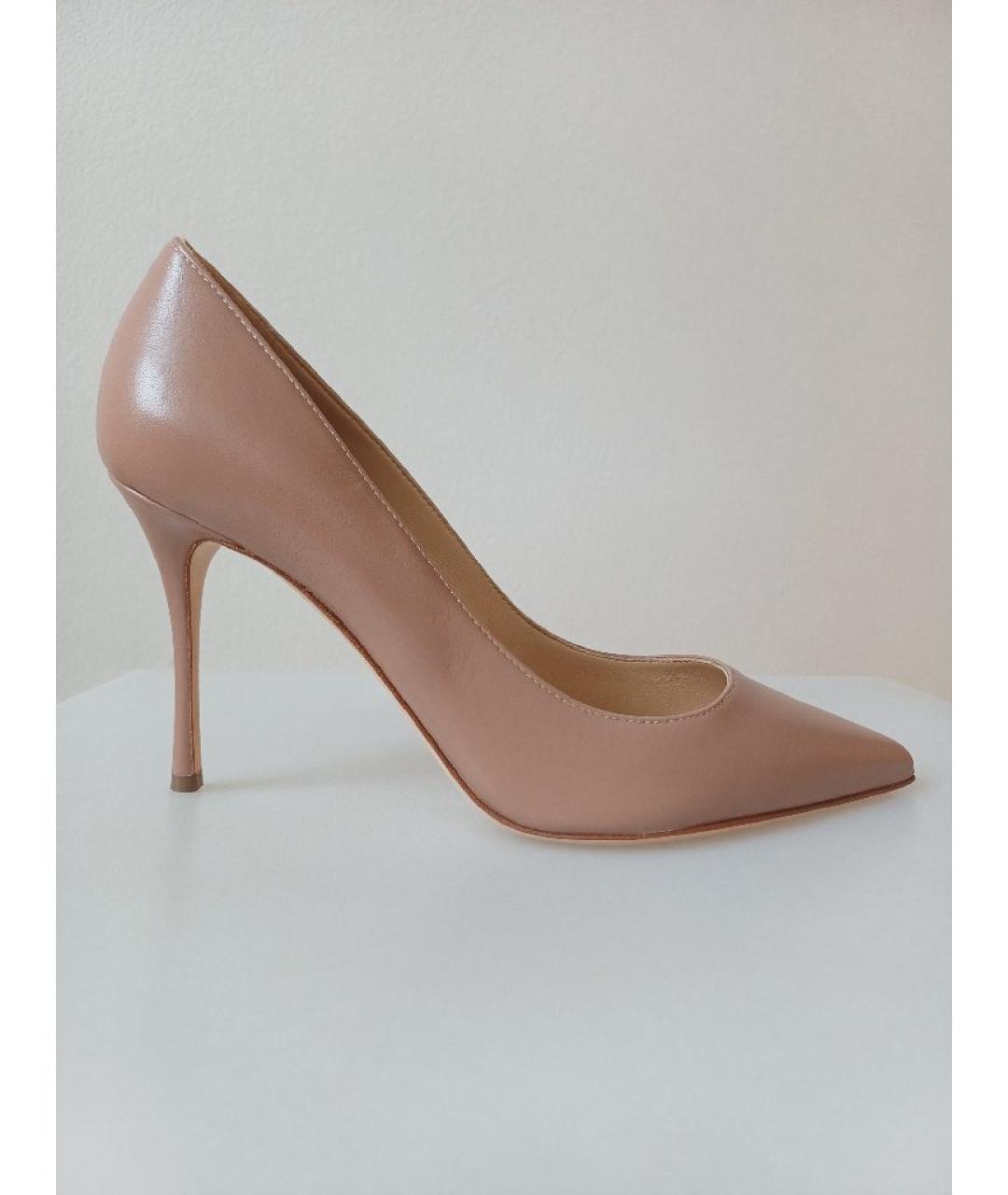 SERGIO ROSSI Бежевые кожаные туфли, фото 8