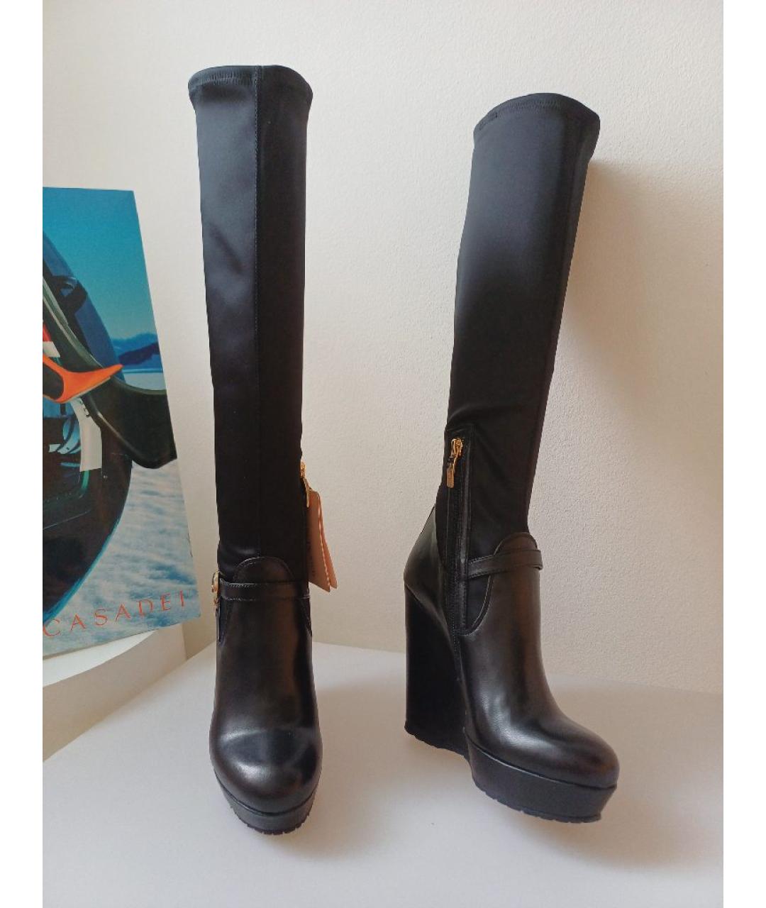 CESARE PACIOTTI Черные кожаные сапоги, фото 4