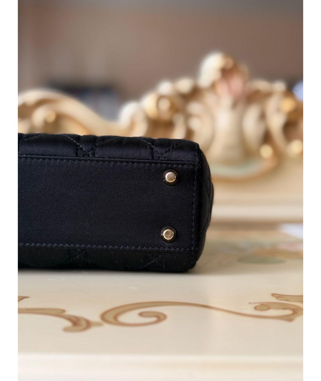 CHRISTIAN DIOR Черная шелковая сумка с короткими ручками, фото 8