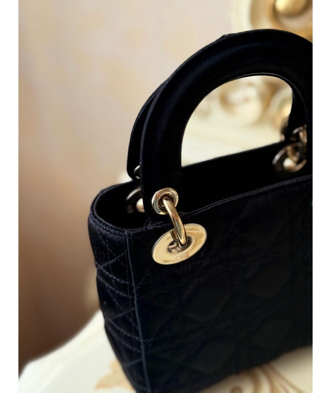 CHRISTIAN DIOR Черная шелковая сумка с короткими ручками, фото 7