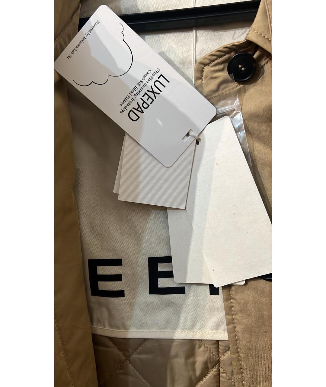 WEEKEND MAX MARA Бежевый хлопковый тренч/плащ, фото 7