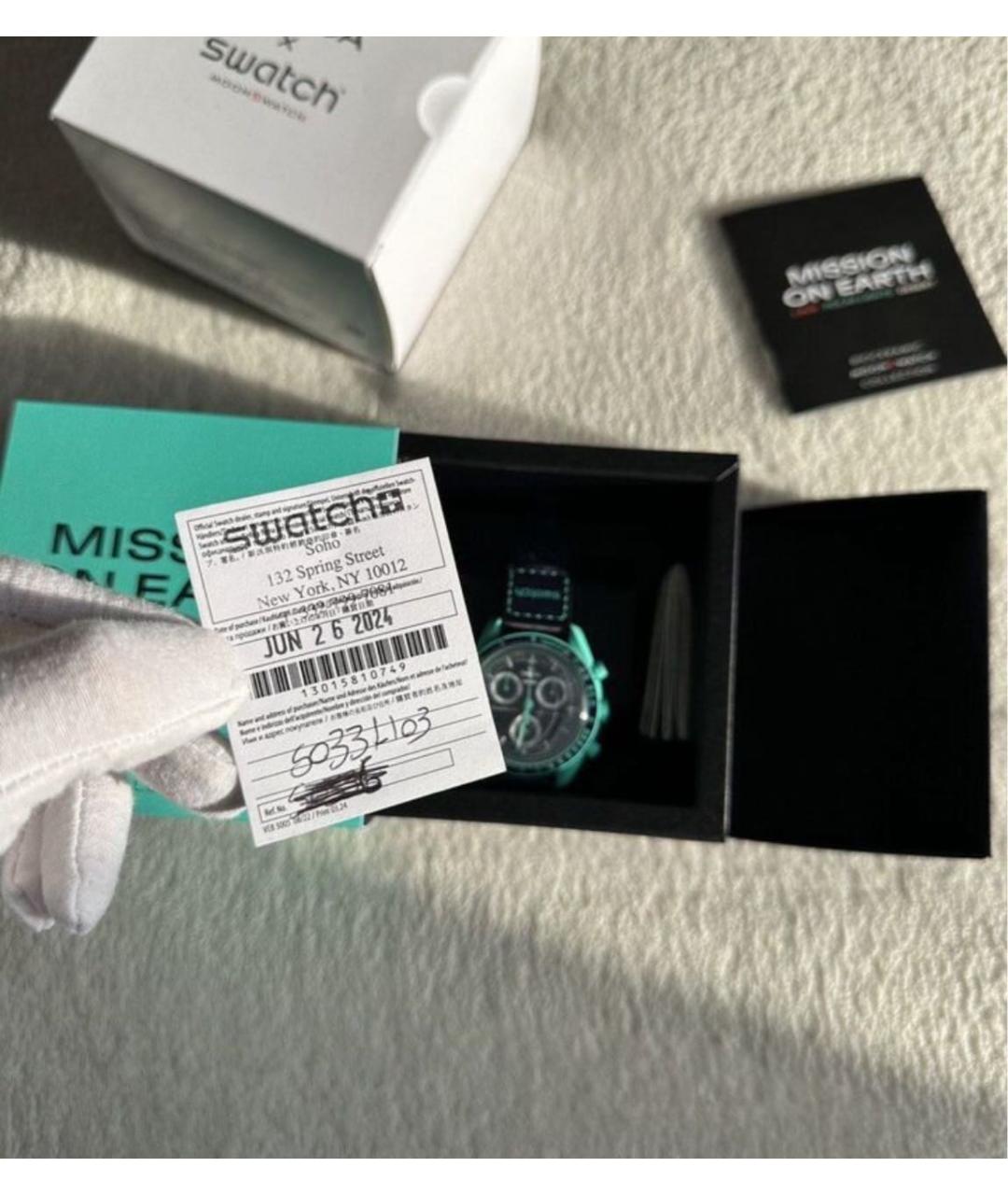 Swatch Бирюзовые керамические часы, фото 5