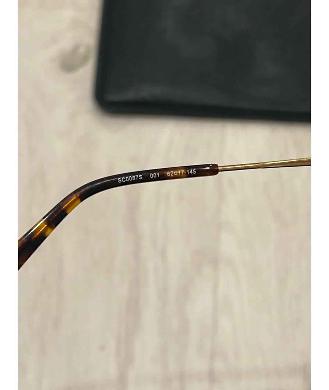 STELLA MCCARTNEY Золотые металлические солнцезащитные очки, фото 4