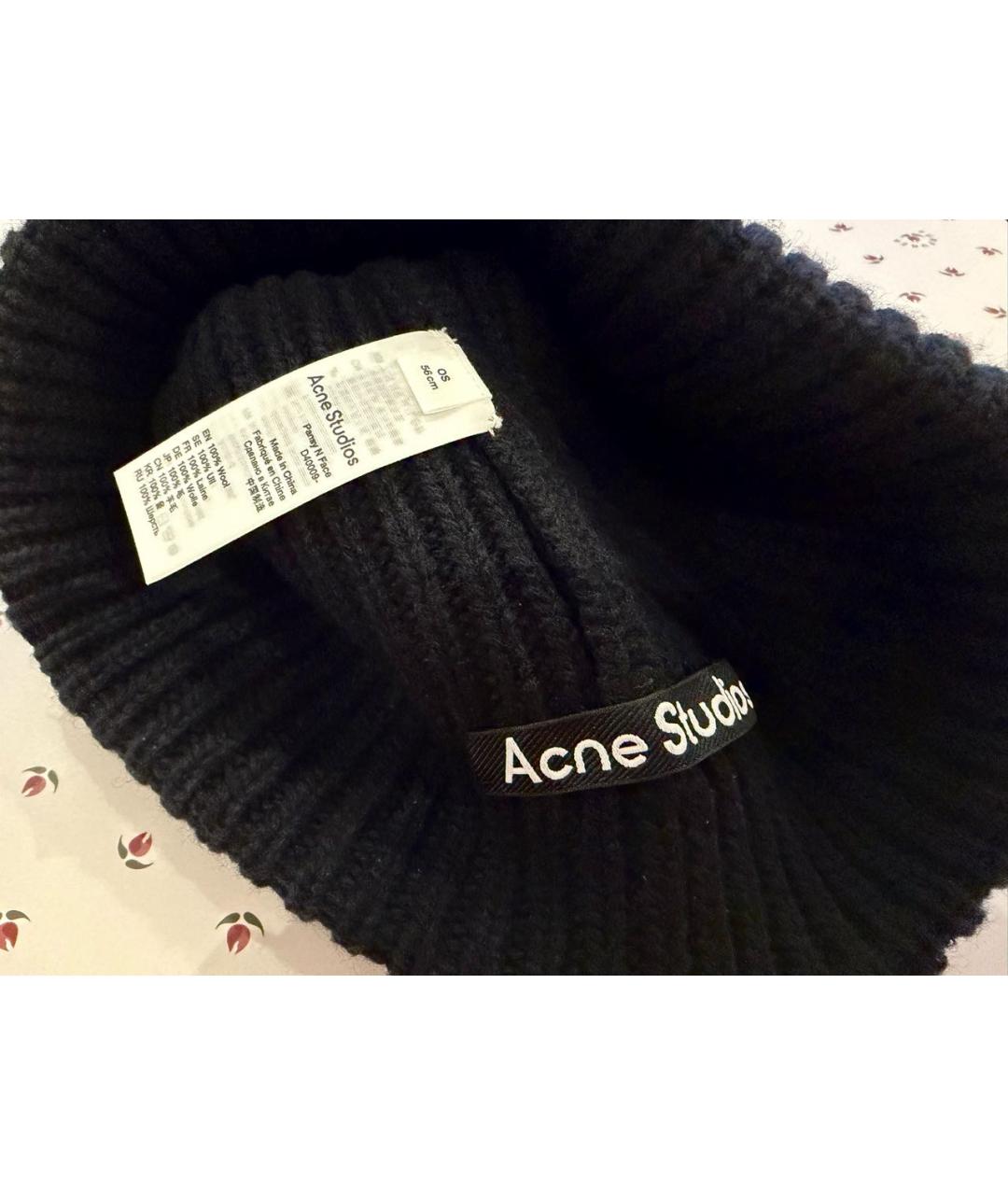 ACNE STUDIOS Черная шерстяная шапка, фото 2