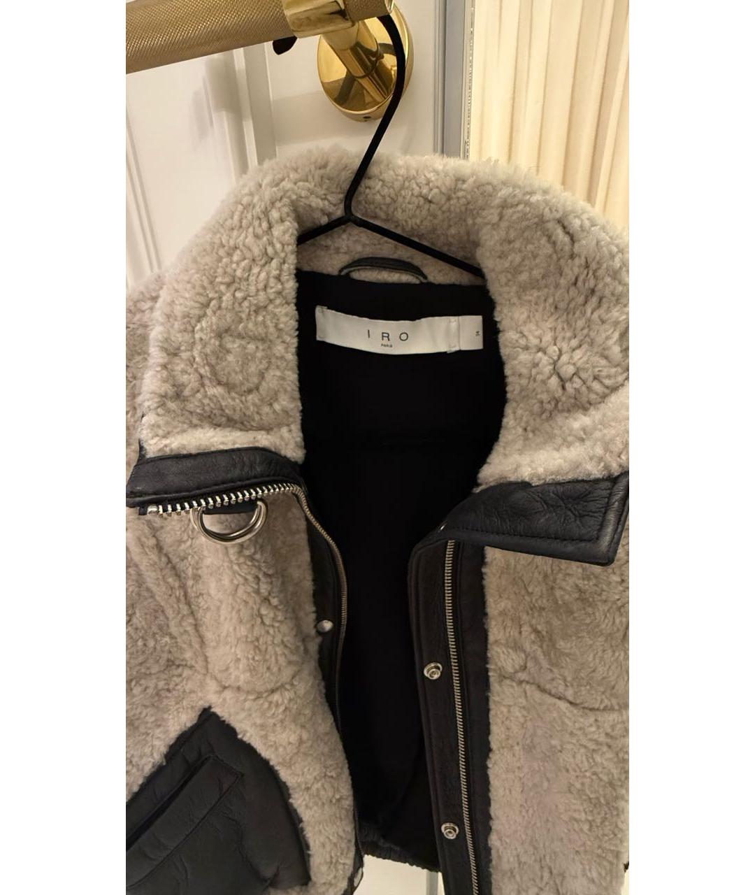IRO Серая меховая дубленка, фото 3