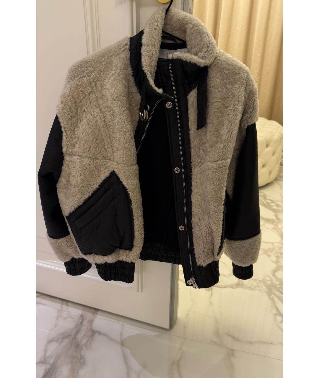 IRO Серая меховая дубленка, фото 4