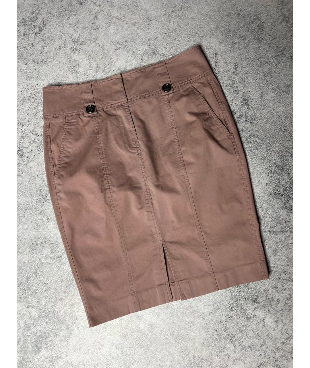 BURBERRY Розовая хлопко-эластановая юбка миди, фото 9