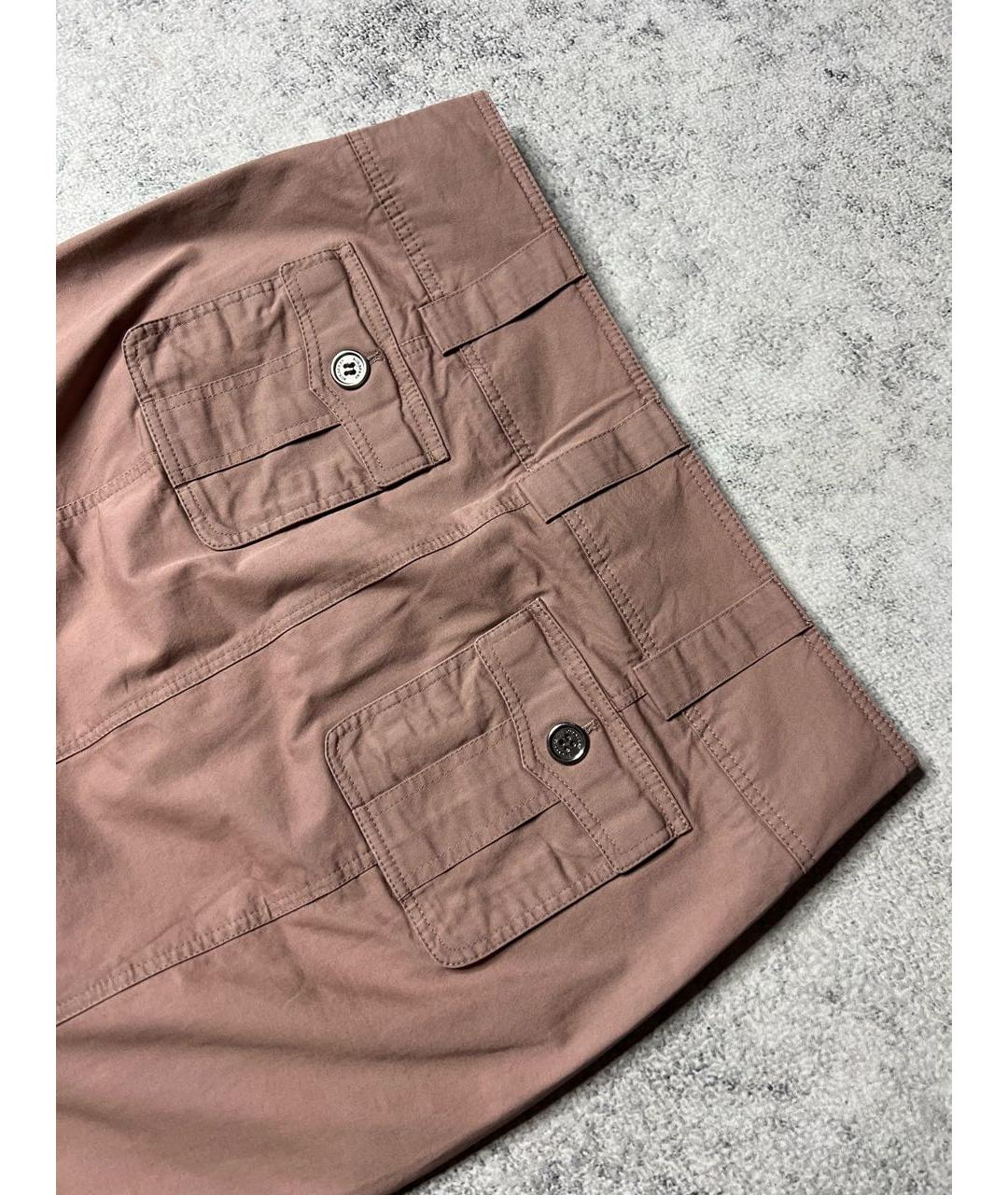 BURBERRY Розовая хлопко-эластановая юбка миди, фото 6