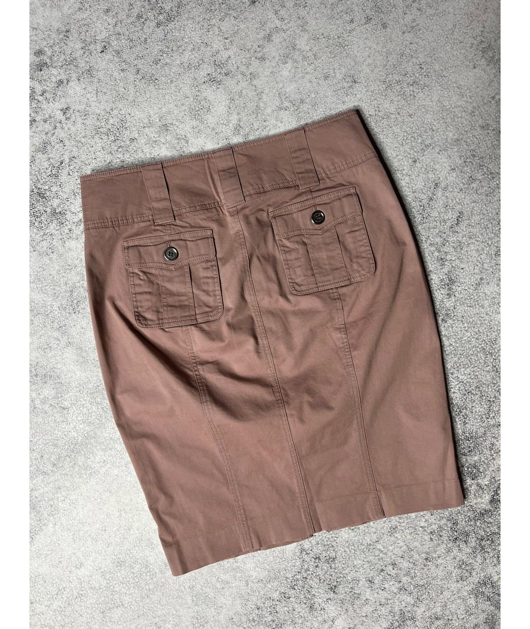 BURBERRY Розовая хлопко-эластановая юбка миди, фото 2