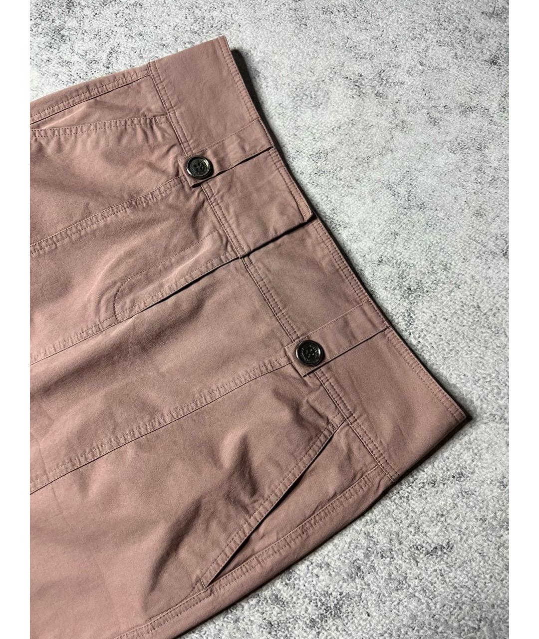 BURBERRY Розовая хлопко-эластановая юбка миди, фото 5