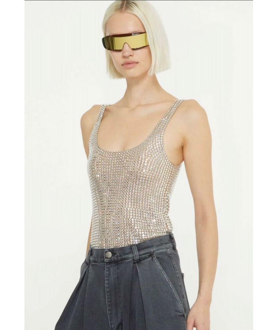 GIUSEPPE DI MORABITO Серебряная полиамидовая майка, фото 4