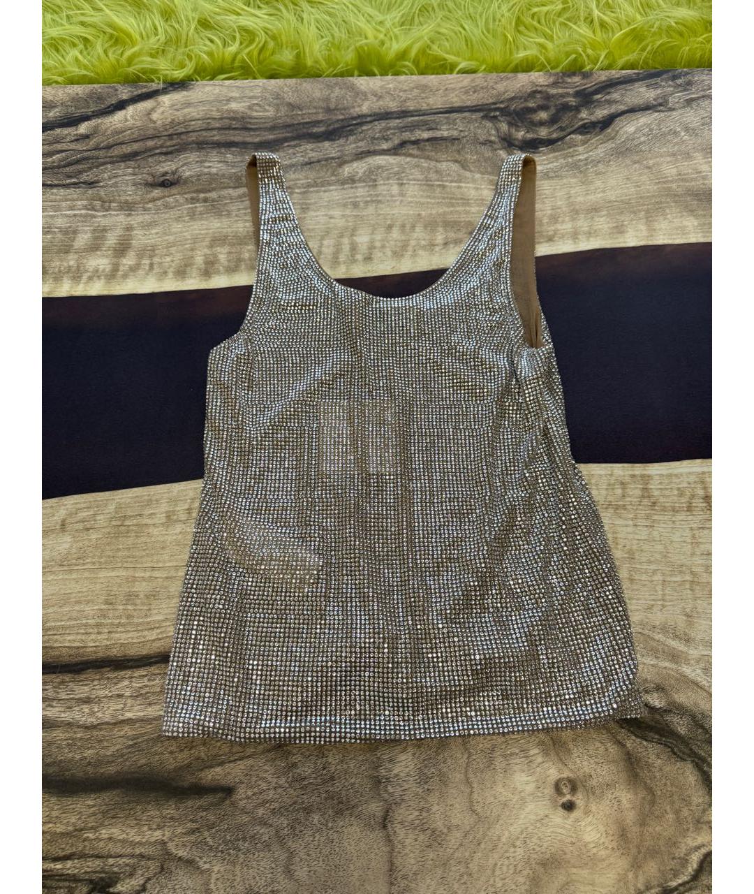 GIUSEPPE DI MORABITO Серебряная полиамидовая майка, фото 2