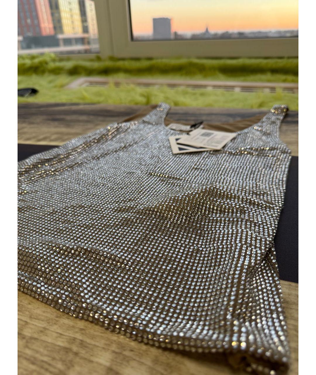 GIUSEPPE DI MORABITO Серебряная полиамидовая майка, фото 6