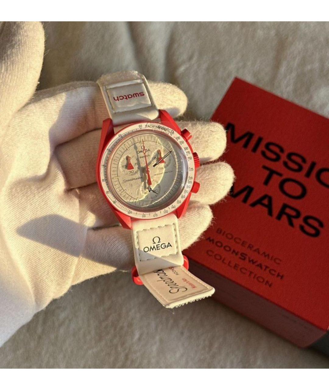 Swatch Красные керамические часы, фото 2