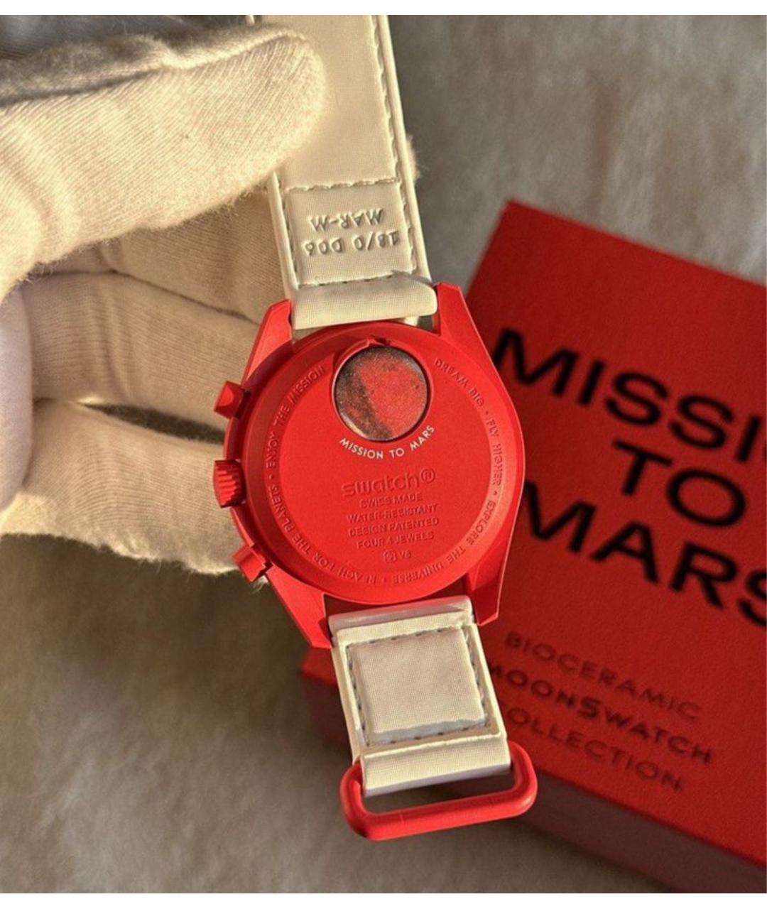 Swatch Красные керамические часы, фото 4
