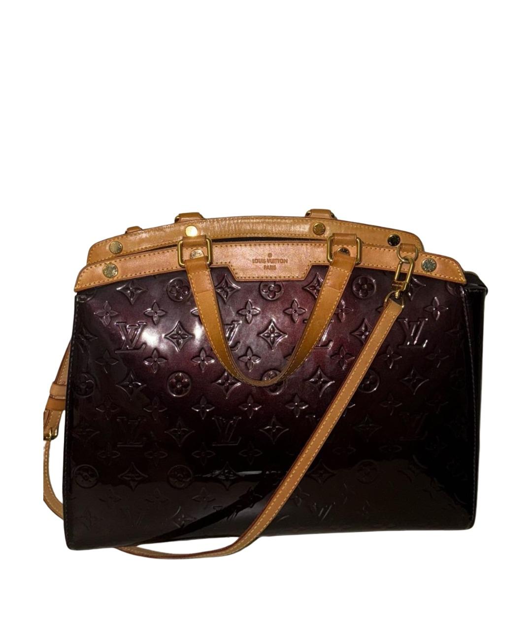 LOUIS VUITTON Бордовая сумка тоут из лакированной кожи, фото 1