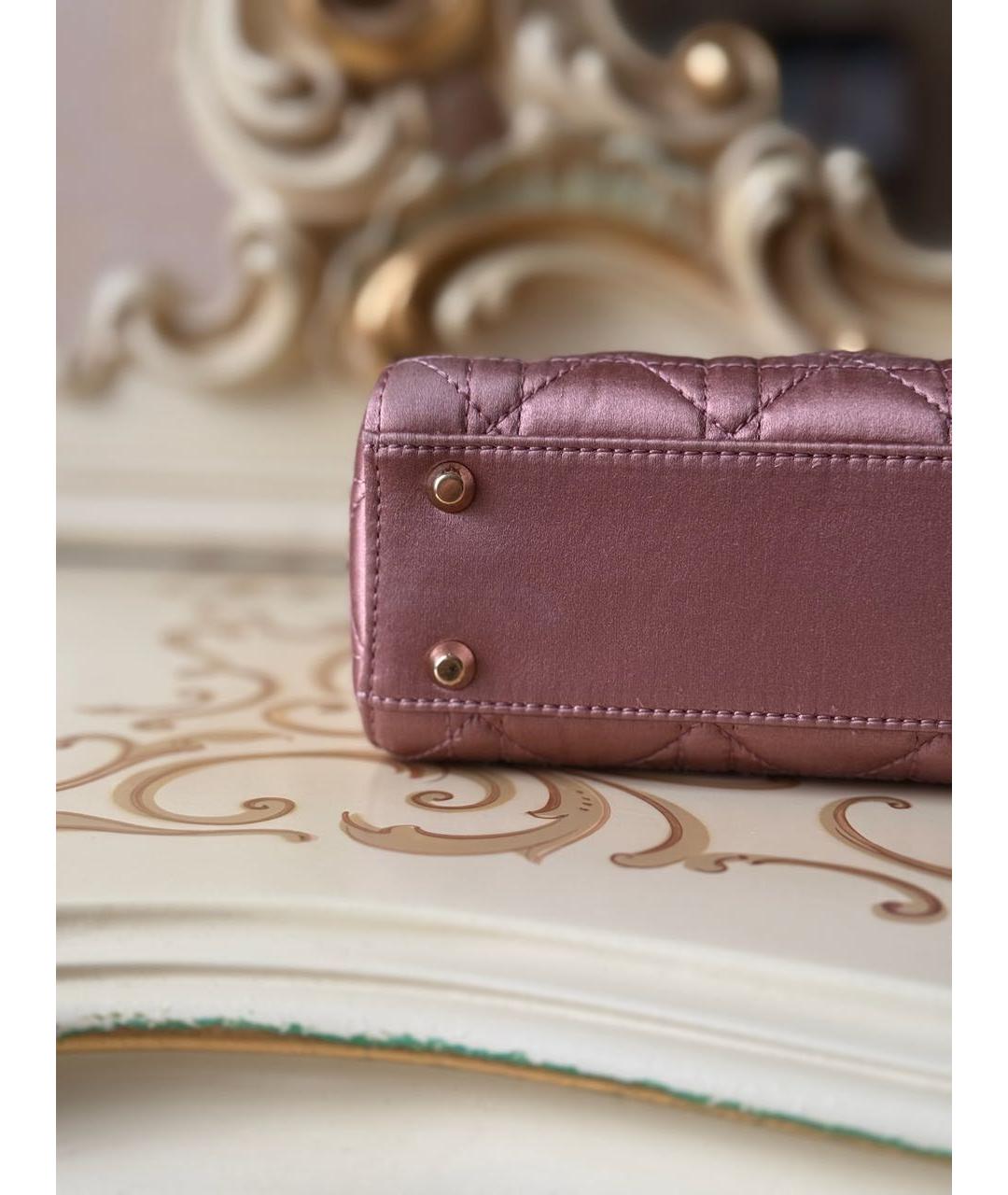 CHRISTIAN DIOR Розовая кожаная сумка с короткими ручками, фото 7