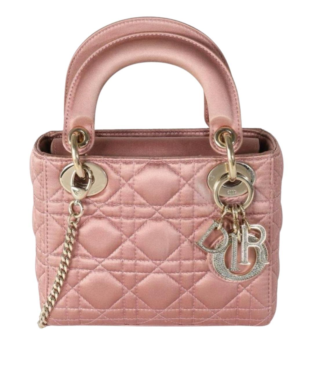 CHRISTIAN DIOR Розовая кожаная сумка с короткими ручками, фото 1