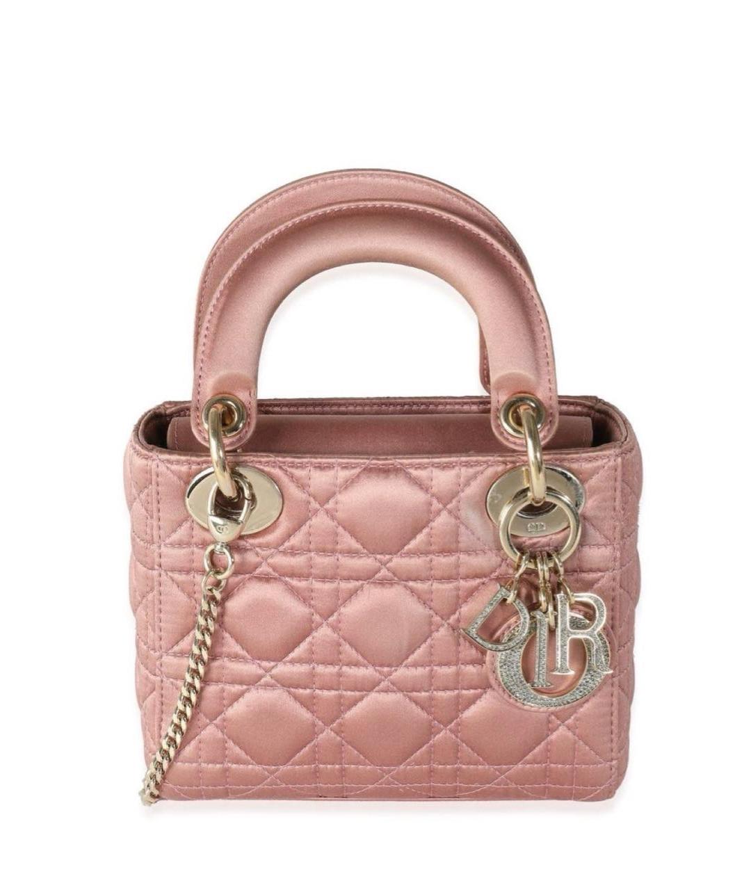 CHRISTIAN DIOR Розовая кожаная сумка с короткими ручками, фото 8