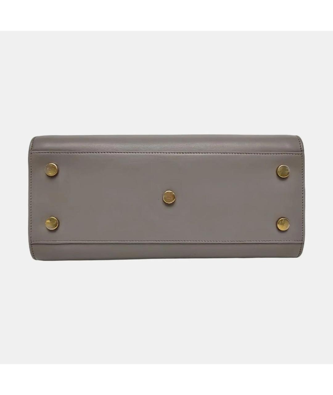 SAINT LAURENT Серая кожаная сумка тоут, фото 5