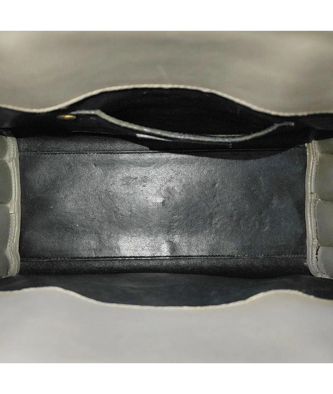 SAINT LAURENT Серая кожаная сумка тоут, фото 6