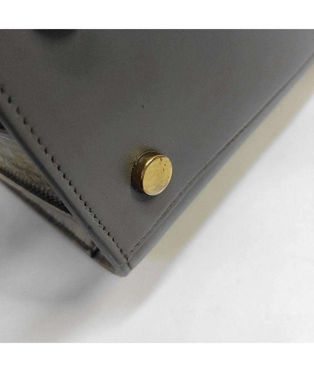 SAINT LAURENT Серая кожаная сумка тоут, фото 7