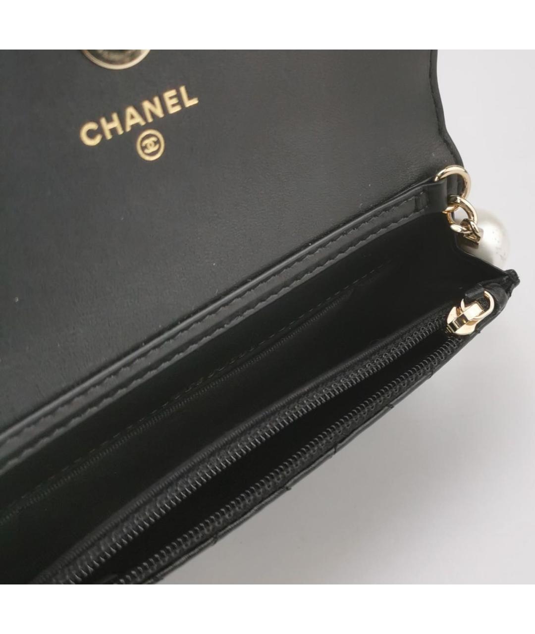 CHANEL Черная кожаная сумка через плечо, фото 6